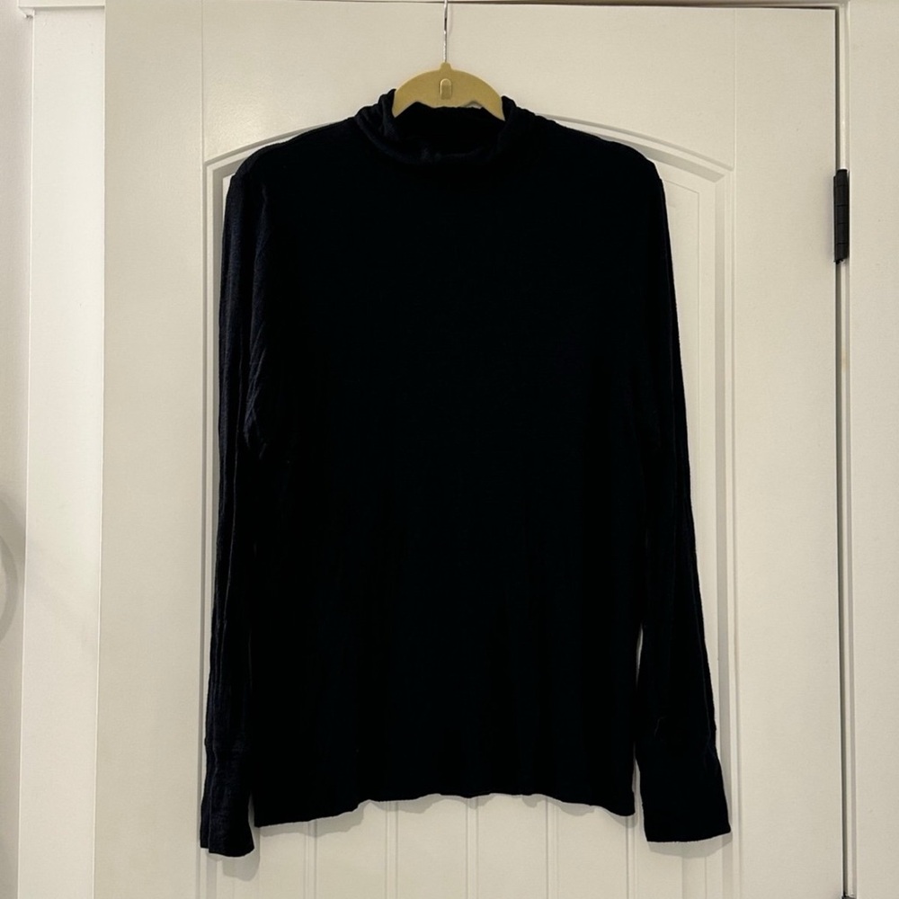 NWOT Aerie Essentials Black Ribbed Long Sleeve Turtleneck Top Shirt Size XXL